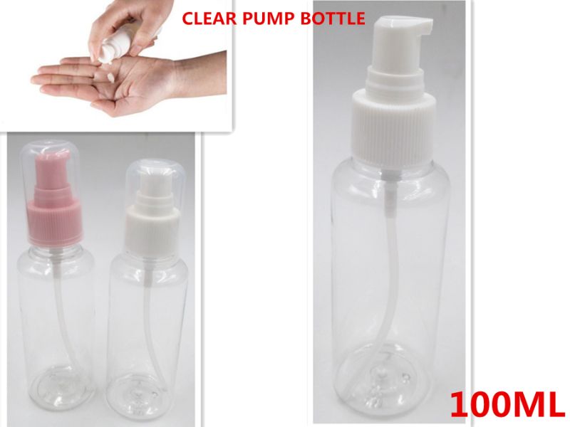 PUMP BOTTLE - CLEAR 100ML (Set of 12 Assorted)