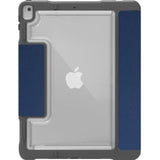 Midnight Blue STM Goods Dux Plus Duo case for iPad 7th Gen, offering Mil-Spec protection and magnetic closure for easy access.
