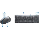 Dell Multi-Device Wireless Keyboard and Mouse Combo – Bluetooth & RF Connectivity, Ergonomic Design, Titan Gray