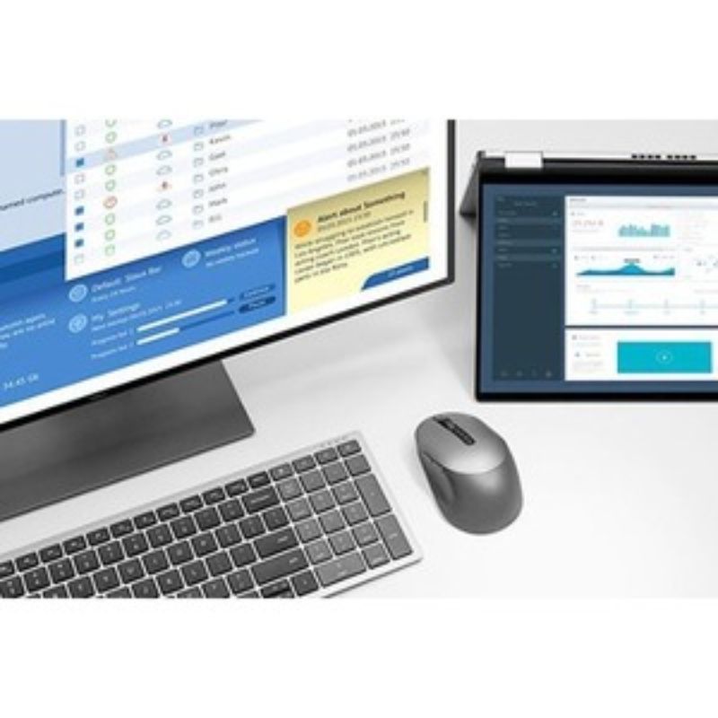 Dell Multi-Device Wireless Keyboard and Mouse Combo – Bluetooth & RF Connectivity, Ergonomic Design, Titan Gray