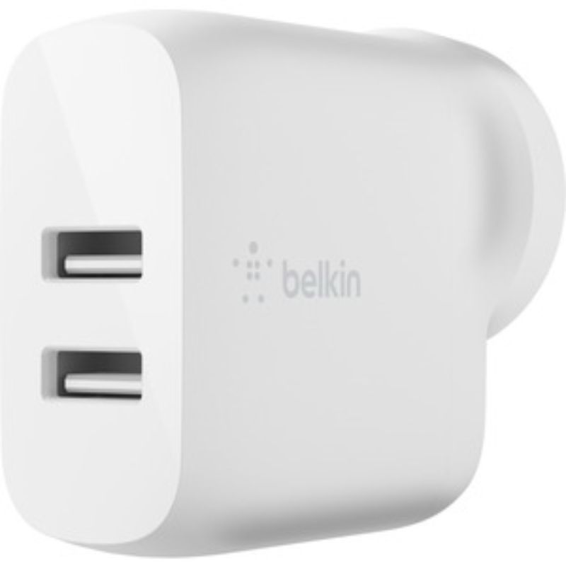 Belkin BOOST CHARGE Dual USB-A 24W Wall Charger - Fast Charging for 2 Devices - White