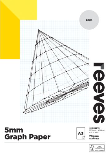 Reeves Graph Paper Pads 5MM 70GSM A3