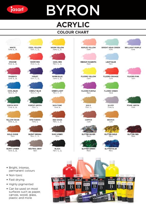 JASART BYRON ACRYLIC PAINT 1 LITRE - COBALT HUE