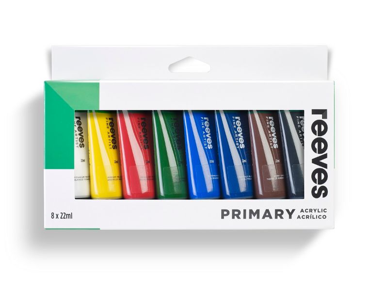 Reeves Artists' Acrylic Set - 22ml Set of 8 (Primary)