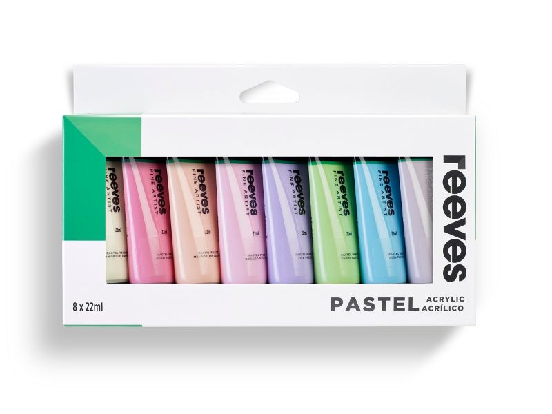Reeves Artists' Acrylic Set - 22ml Set of 8 (Pastel)