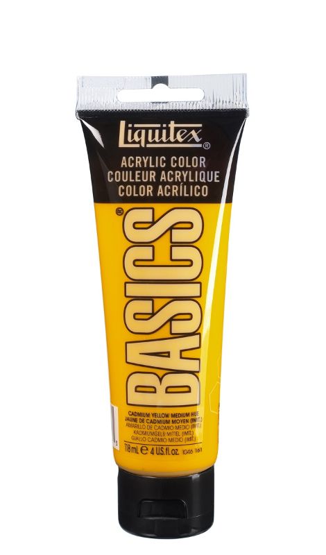 Acrylic Paint - Liquitex Basics 118ml (Cadmium Yellow Medium Hue)