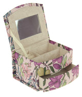 Jewellery Box - Curved Front Flowers PU Small (14.5)