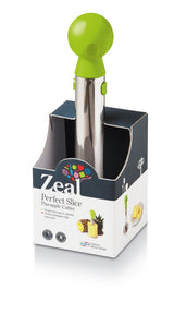 Zeal Pineapple Cutter with stainless steel blade and soft-touch handle for easy slicing and coring of pineapples.