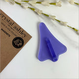 Purple satin acrylic jet plane magnet inspired by Kiwi lollies, 90mm x 63mm, adds playful nostalgia to any space.