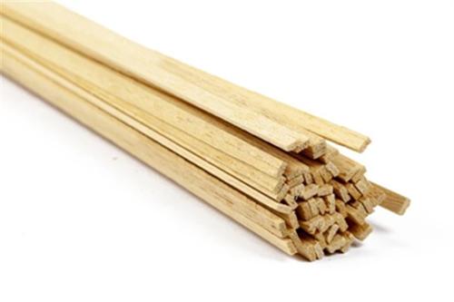 Obechi Model Wood Strips 1.8 X 4 X 550 mm 50 Pack - Billing Boats BW1030