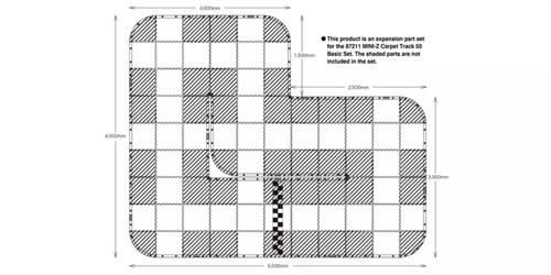 KP 87212B Kyosho Mini-Z Carpet Track 50 Expansion Set 44 Pack - Kyosho 87212B