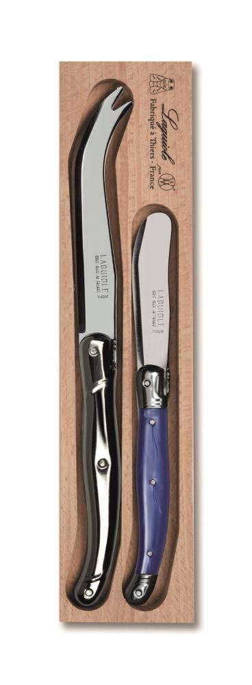 Two Piece Cheese Set in Blue - Andre Verdier Laguiole