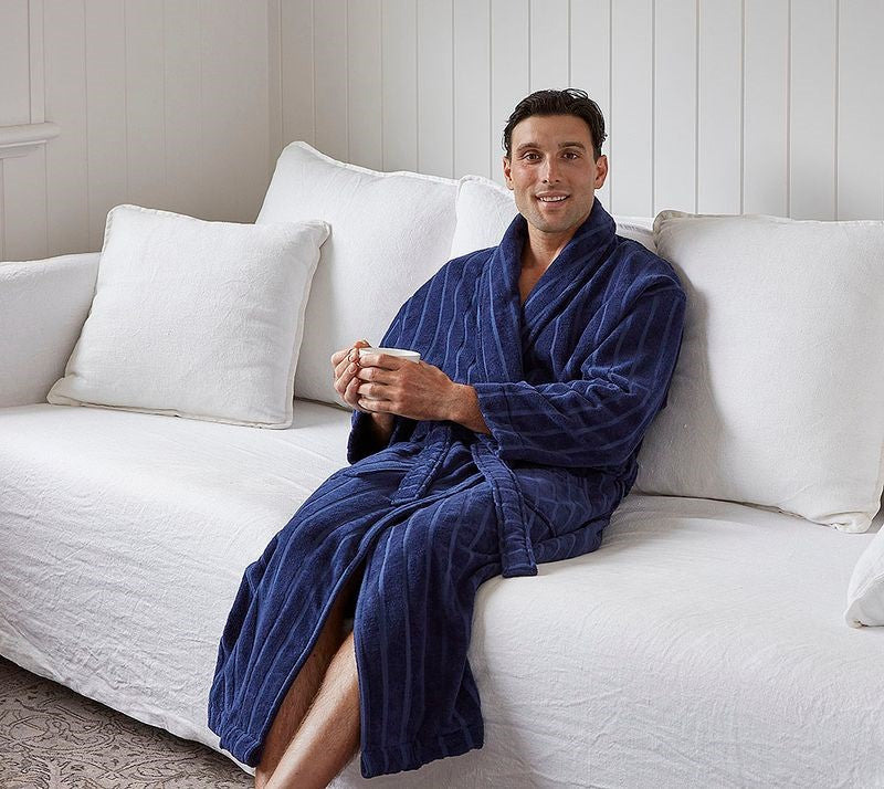 Relaxation Bathrobe / Robe - Navy (L/XL) - BAKSANA