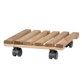 Outdoor Plant Trolley - Square Brown 29 x 29 x 8cm (Set of 2)