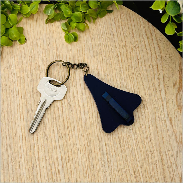 Acrylic Keychain - Jet Plane (Blue Satin Acrylic)