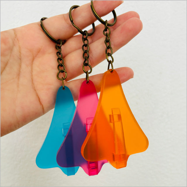 Acrylic Keychain - Jet Plane (Orange Satin Acrylic)