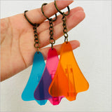 Acrylic Keychain - Jet Plane (Orange Satin Acrylic)
