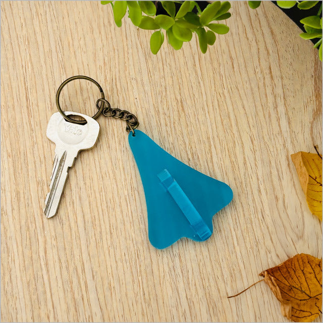 Acrylic Keychain - Jet Plane (Teal Satin Acrylic)