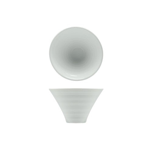 Set of 6 elegant 10cm Rockingham Flared Mini Bowls, ideal for appetizers, desserts, and snacks, microwave-safe ceramic.