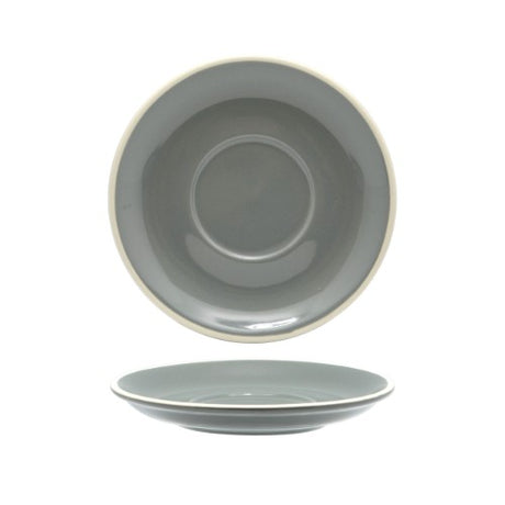 Set of 6 Rockingham Grey Cappuccino Saucers, 14.5cm, elegant design for coffee lovers, perfect for any occasion.