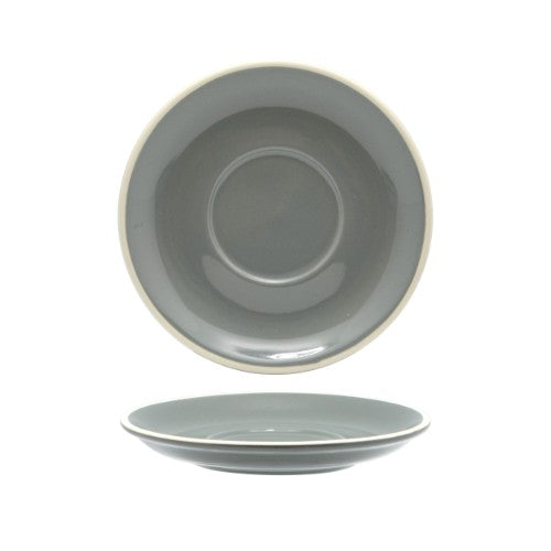 Set of 6 Rockingham Grey Cappuccino Saucers, 14.5cm, elegant design for coffee lovers, perfect for any occasion.