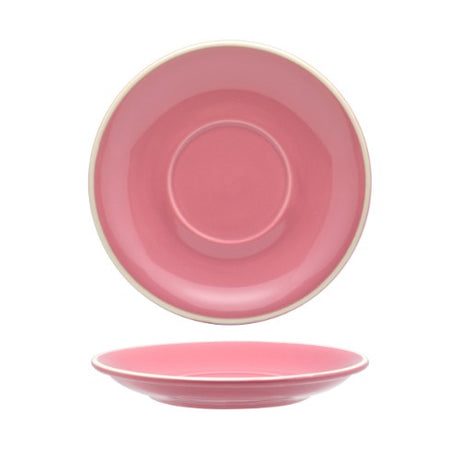 Elegant Rockingham Pink Latte Saucer 15.5cm, set of 6, ideal for lattes and desserts, enhancing any table setting.