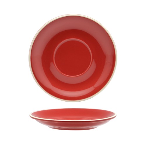 Elegant Rockingham Red Latte Saucer Set of 6, perfect for stylishly serving lattes and enhancing coffee experiences.