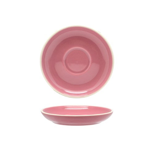 Set of 6 Rockingham Pink Espresso Saucers, 12cm, elegant porcelain with delicate pink hue for stylish coffee service.