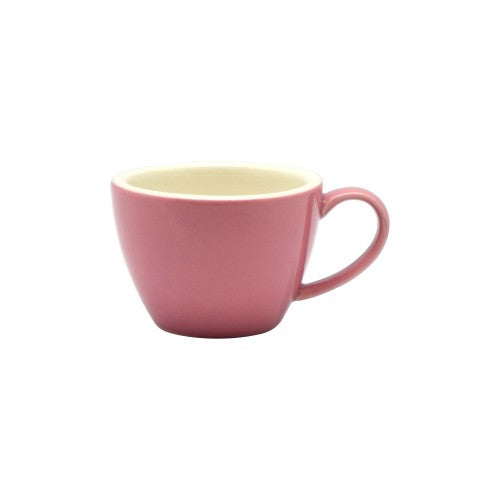 Set of 6 elegant Rockingham Pink Flat White Tea Cups, 170ml, perfect for coffee and tea lovers, featuring classic porcelain design.