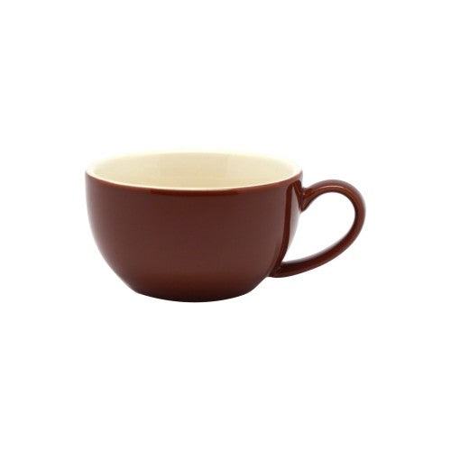 Set of 6 Rockingham Brown Cappuccino Cups, 200ml each, elegant design, microwave and dishwasher safe, perfect for coffee lovers.