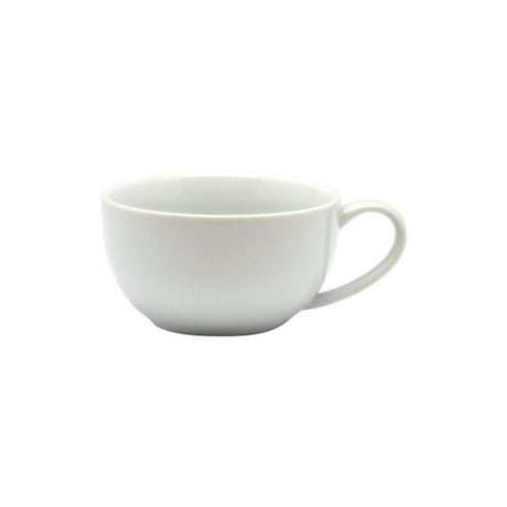Set of 6 elegant Rockingham White Cappuccino Cups, 200ml, perfect for frothy beverages and stylish table settings.