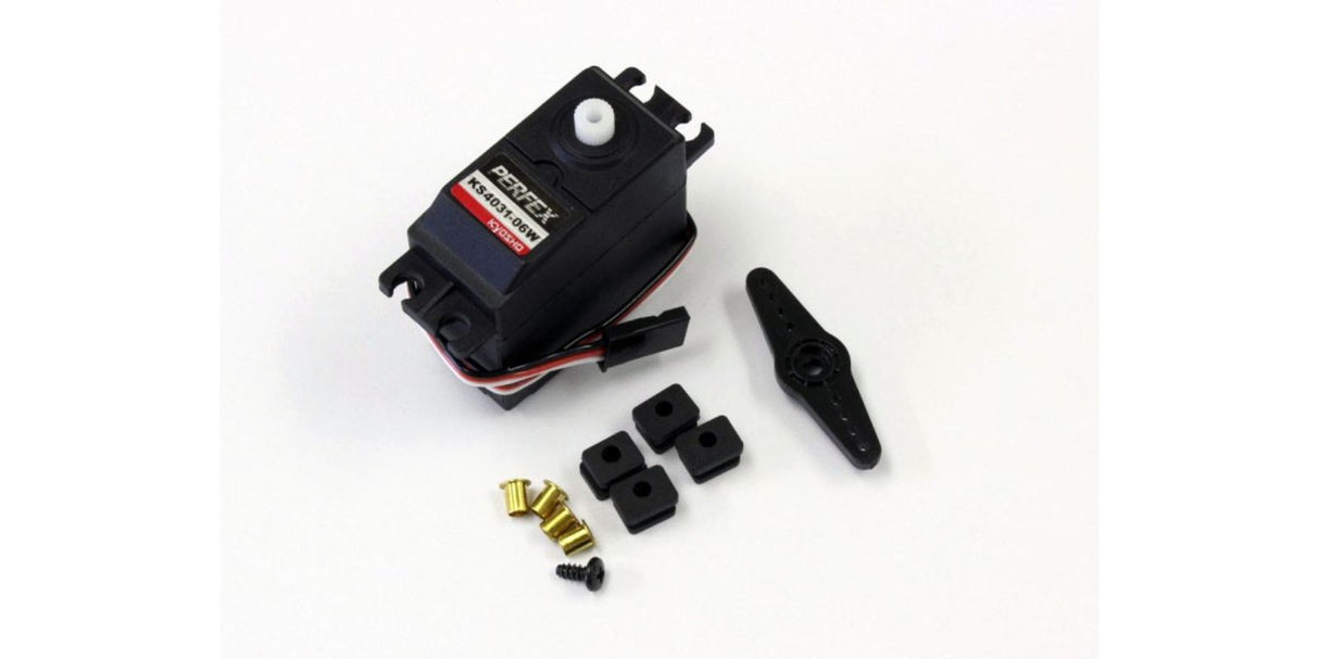 Kyosho Servo KS4031-06W with 6kg torque, metal gear construction for durability, enhancing RC vehicle performance.