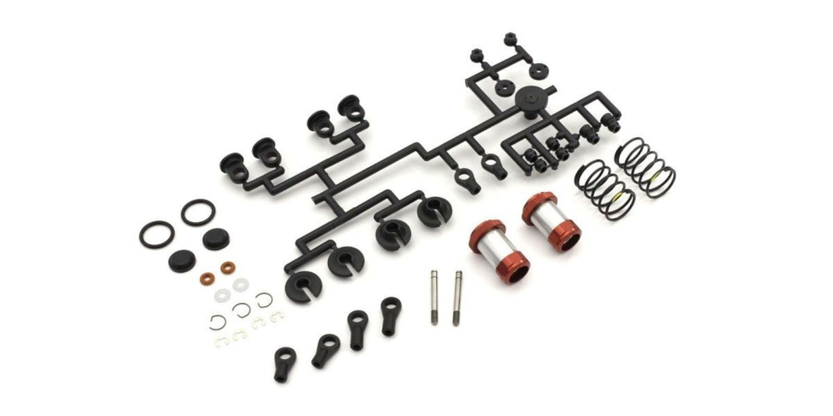 Kyosho FZ02 TC Aluminium Shock Set, offering adjustable preload and enhanced performance for RC cars on any track.