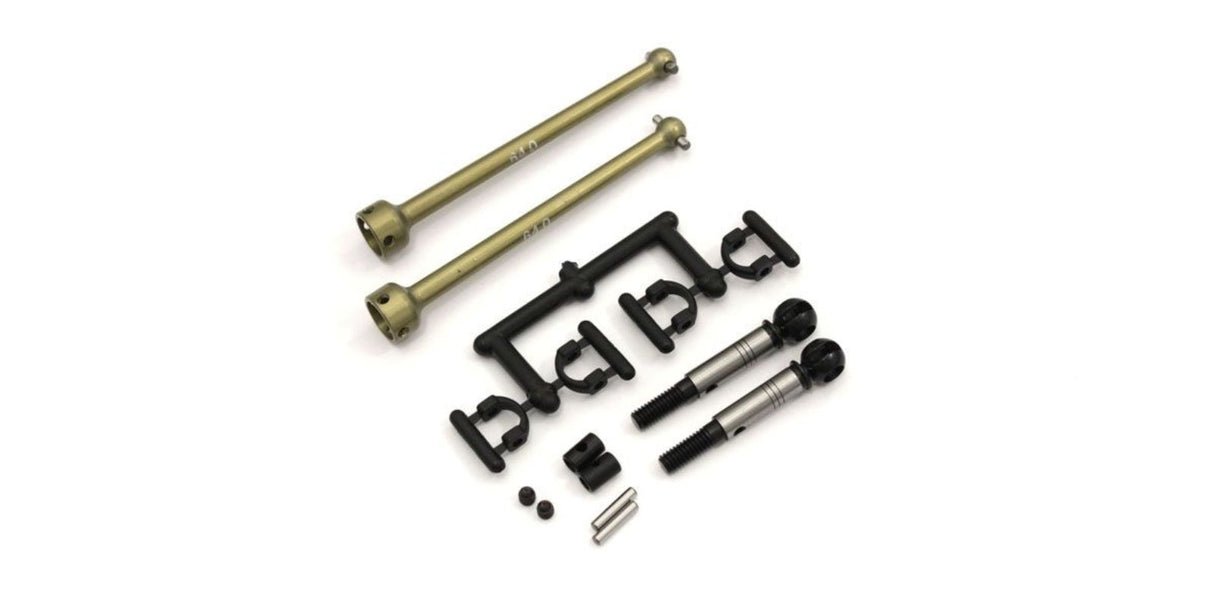 Kyosho RB7SS Uni Swing Shaft 64mm set enhances RC racing performance with superior stability and handling.