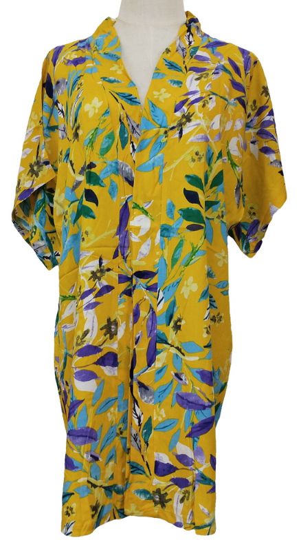 Kimono - Gabby Small Leaves (Yellow)