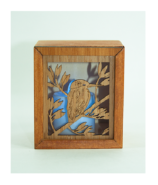 LED Tealight Box - Kingfisher (Bamboo)
