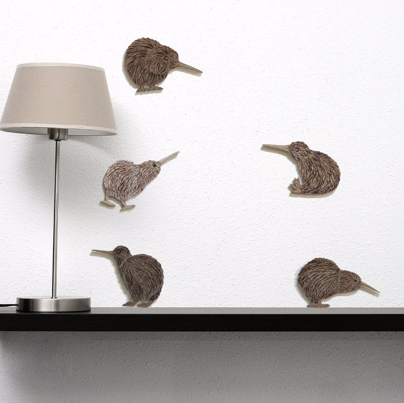 Kiwiana Wall Art - Set of Kiwi Birds x 5