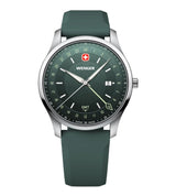 Men's Watch - WENGER CITY GMT 42mm Green Dial & Silicon Strap