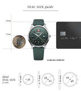 Men's Watch - WENGER CITY GMT 42mm Green Dial & Silicon Strap