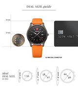 Men's Watch - WENGER CITY GMT 42mm Black Dial & Orange Silicon Strap