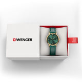 Women's Watch - WENGER URBAN DONNISSIMA 35mm Green Dial Leather Strap