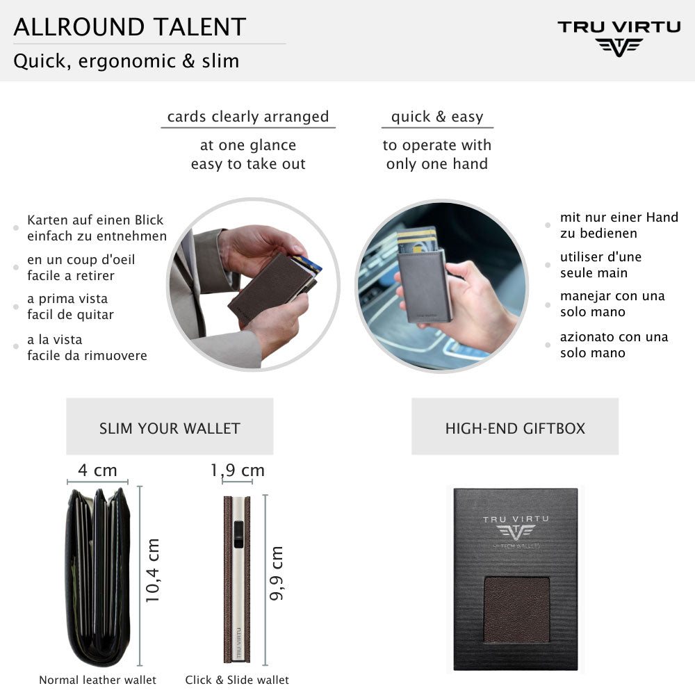 Sleek Card Case - Tru Virtu Nappa (Brown/Black)