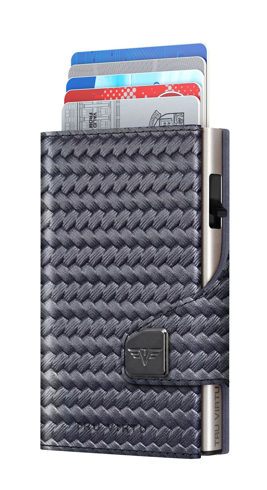 Card Case - Tru Virtu Carbon (Dark Blue/Silver)