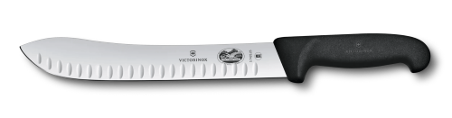 Butchers Knife - VICTORINOX FIBROX Fluted 25cm (Black)