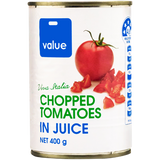 Pams Value Tomatoes Chopped Injuice 400g