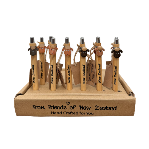 Wooden Sheep Souvenir Pens Assorted Display Pack 24pc