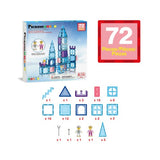 PicassoTiles 72pc Magnetic Tiles Winter Ice Castle Set