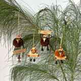 Wooden Christmas Pompom Sheep Hanging Ornaments 36pc