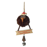 Wooden Christmas Pompom Kiwi Hanging Ornaments 36pc