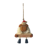Wooden Christmas Pompom Sheep Hanging Ornaments 36pc